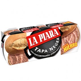 Pate de higado de cerdo LA  PIARA TAPA NEGRA pack 3 lata 75 grs